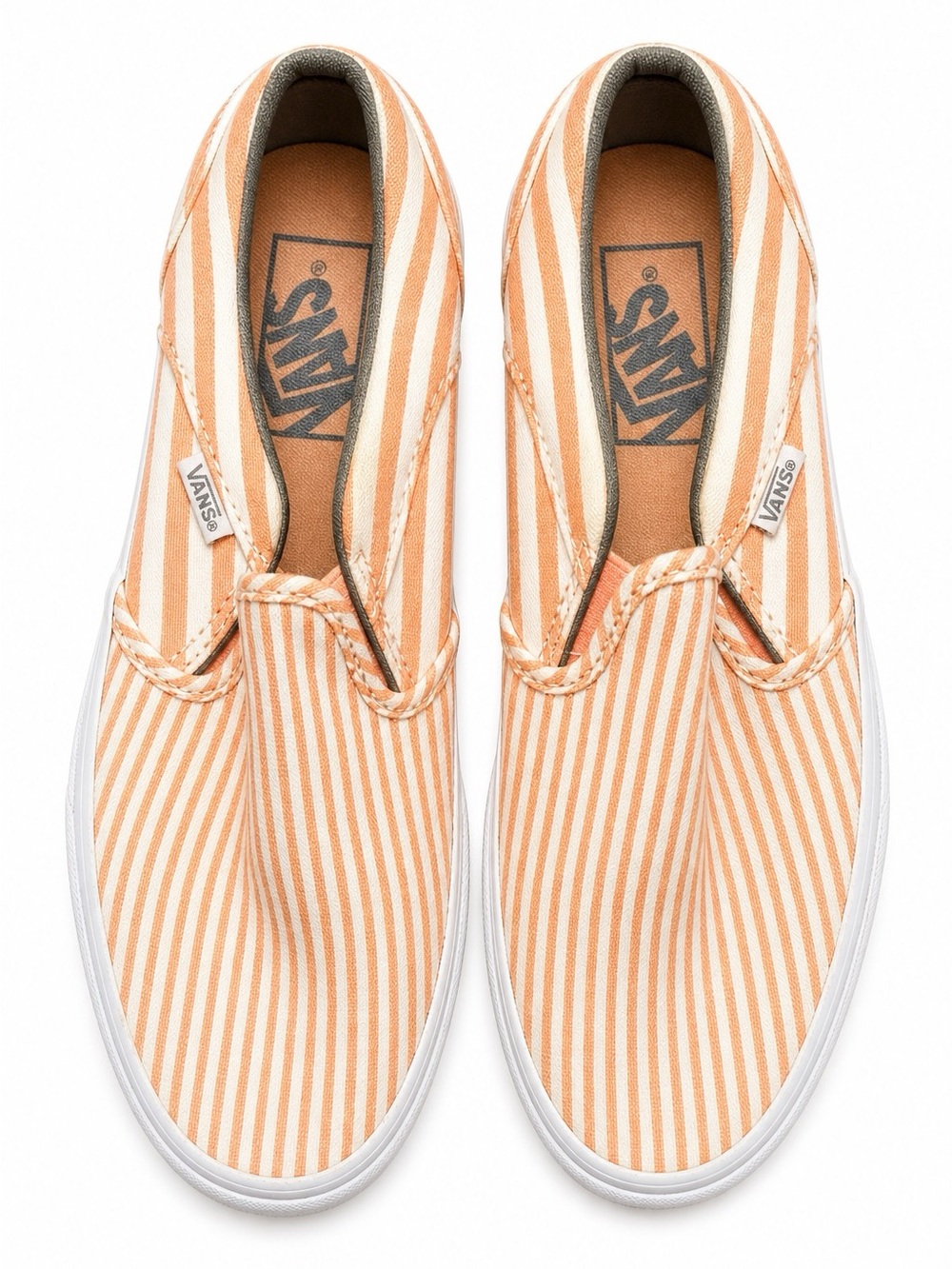 Vans Slip-On Sneakers in Orange & White Stripes